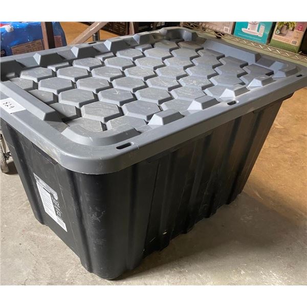 PLASTIC TOTE - LID HAS CRACK