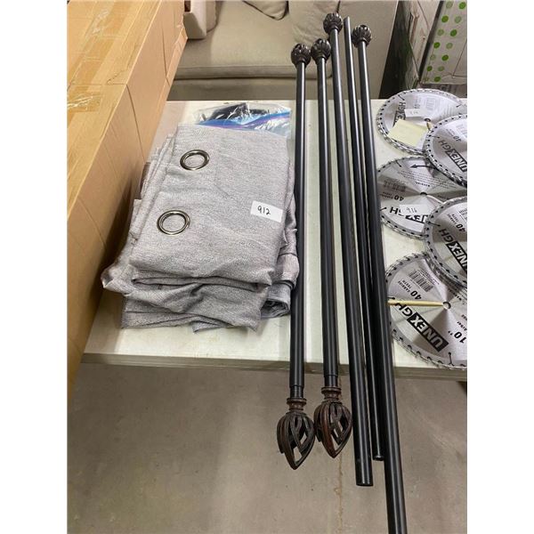 4 OF 84IN CURTAIN PANELS WITH RODS