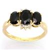 2.39Ct Natural Black Sapphire & Diamond 9K Gold Ring (JEW-9028X)