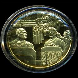 .75oz Franklin Mint PR70 DCAM 24k plated Sterling Silver Round History of the American Presidency F.