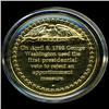 Image 2 : .75oz Franklin Mint PR70 DCAM 24k plated Sterling Silver Round History of the American Presidency G.