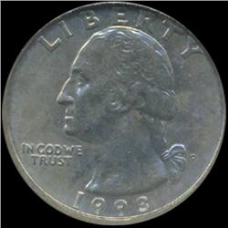 1993 Washington 25c Quarter Coin Graded GEM (COI-6904)