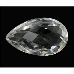 27.37ct Ultimate Flawless Quartz Crystal Gem Pear Checker Cut (GEM-21614)