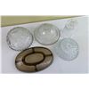 Image 5 : Various Crystal Serving Bowls with Vase and Brown Tray