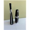 Image 1 : 2 Black with White Decorative Vases