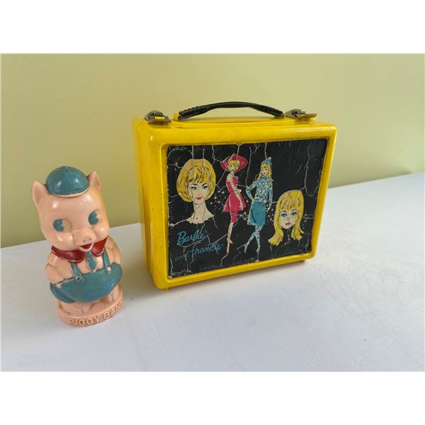 Vintage Thermos Lunch Box and Piggy Bank