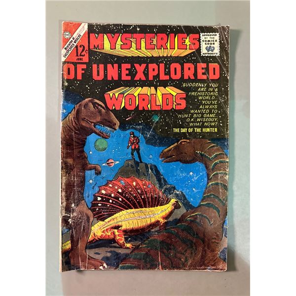 Mysteries of Unexplored Worlds #36 (Charlton, 1962) 12Â¢ Dinosaur Cover