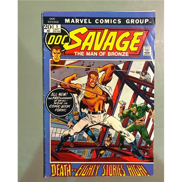 1972 Marvel Comics Doc Savage The Man of Bronze #1 Death--Eighty Stories High!