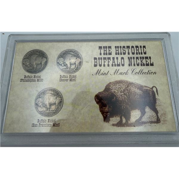 Historic Buffalo Nickel Mint Mark Collection - 3 Coin Set