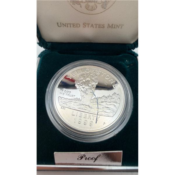 1999 Yellowstone National Park Silver Dollar Proof