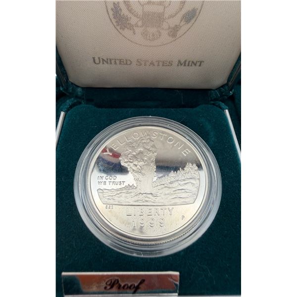 1999 Yellowstone National Park Silver Dollar Proof