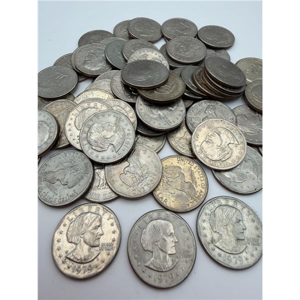 2 Susan B Anthony Dollars Assorted Dates/Mints