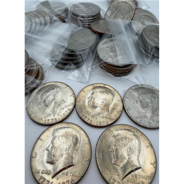 Bag of 5 Mixed Kennedy Half Dollars