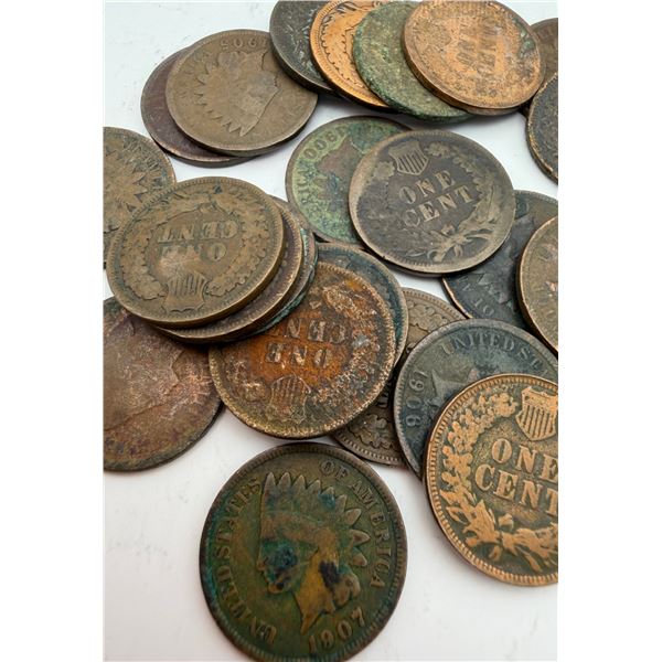Bag of 5 Total Indian Head Pennies