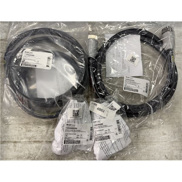 (2) Brad Power #1300620300/334T30K26M020A3 Cables w/#1300680099/TC40C40-200G Tee Assemblies