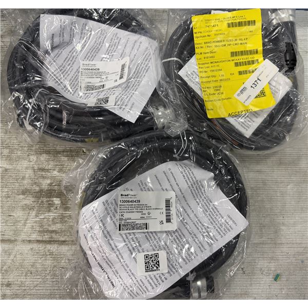 (3) Brad Power #1300640439/CC4030K17M030G Cables