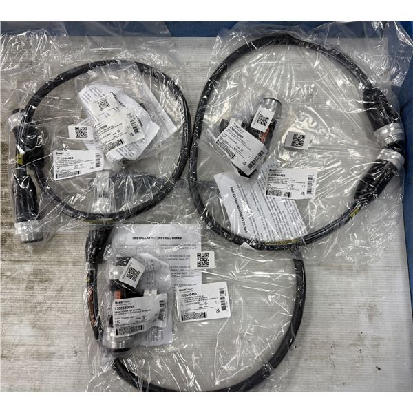 (3) Brad Power #1300640453/CC4030K17M010G Cables w/#1300680099/TC40C40-200G Tee Assemblies