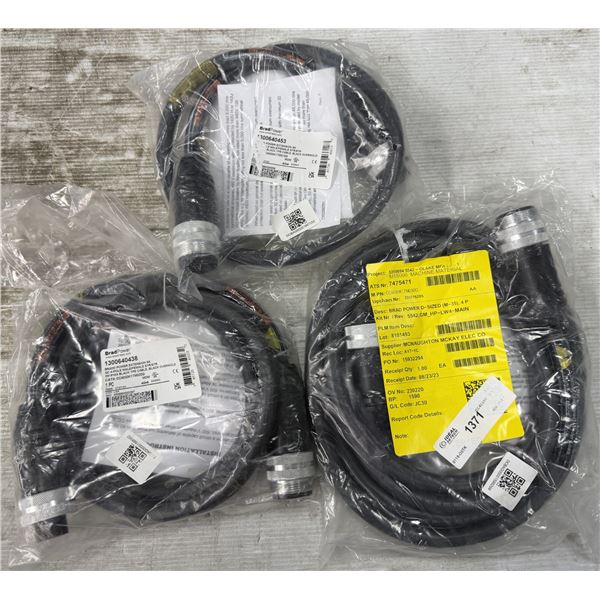 Lot of (3) Assorted Brad Power Cables