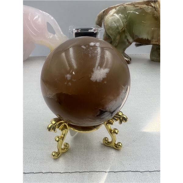 2.13 INCH  54.2 MM FLOWER AGATE SPHERE