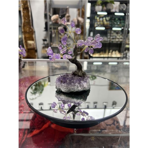 4.5 inch  AMETHYST CRYSTAL TREE WITH AMETHYST BASE  7 BRANCH