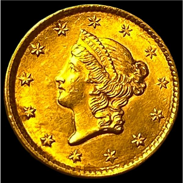 1853 Gold $1 Liberty Head Type 1 CLOSELY  UNCIRCULATED
