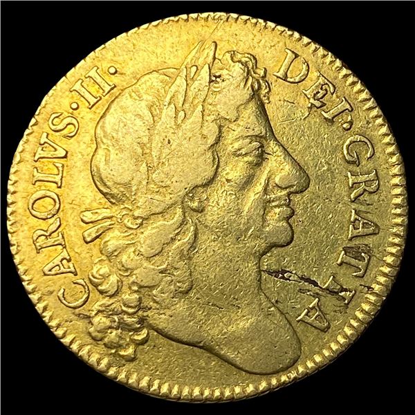 1678 Gold Guinea Charles II NEARLY  UNCIRCULATED