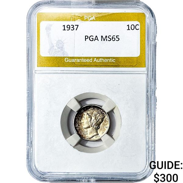 1937 Mercury Silver Dime PGA MS65
