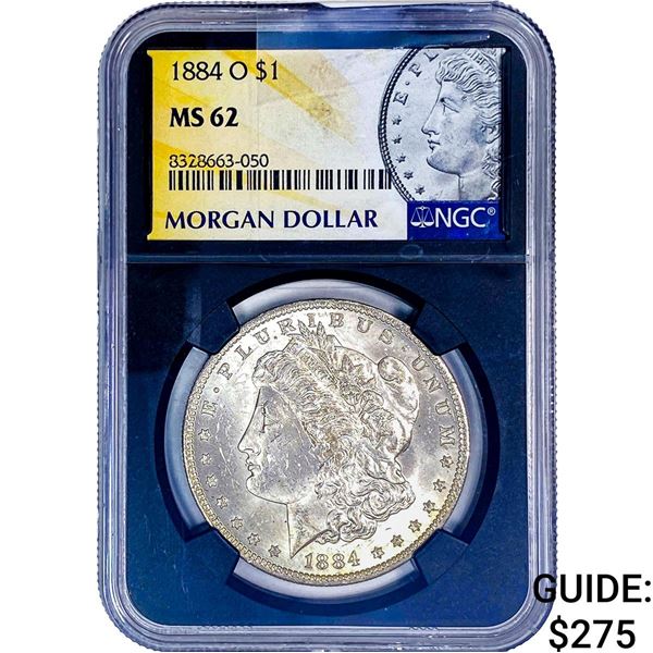1884-O Morgan Silver Dollar NGC MS62