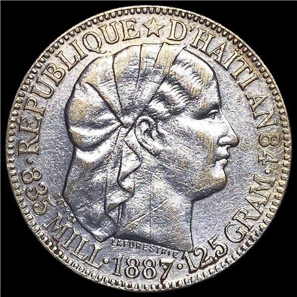 1887 Haiti Silver 50 Centimes