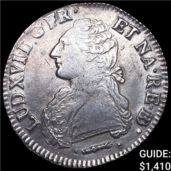 1783P France Silver 1 Ecu KM 572