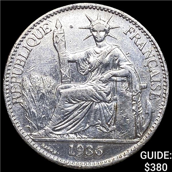 1936 French Indo-China Silver 50 Centimes