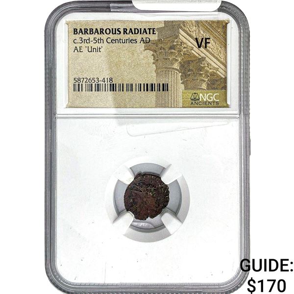 Gallic Barbarous Radiate Bronze Unit 3rd-5th Centuries AD NGC VF