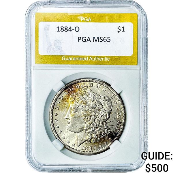 1884-O Morgan Silver Dollar PGA MS65