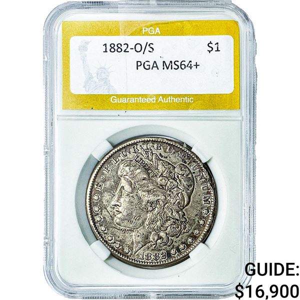 1882-O/S Morgan Silver Dollar PGA MS64+