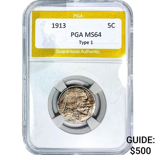 1913 Buffalo Nickel PGA MS64