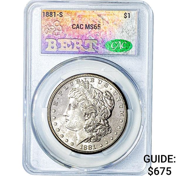 1881-S Morgan Silver Dollar CAC MS65