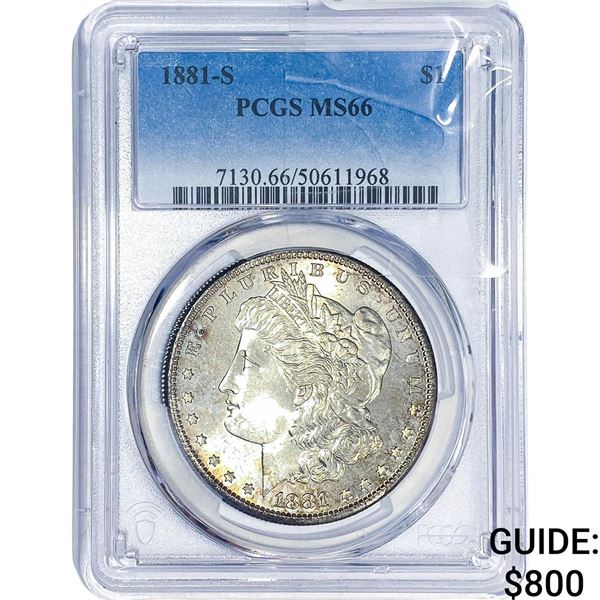 1881-S Morgan Silver Dollar PCGS MS66