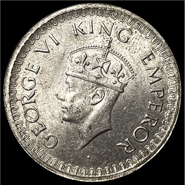 1944 British-India Silver 1/2 Rupee