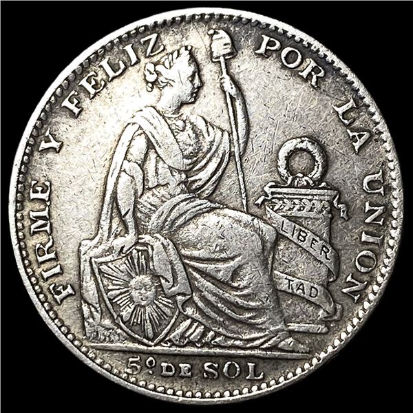 1900JF Peru Silver 1/5 Sol