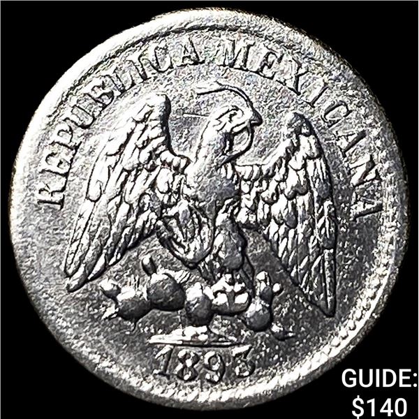 1893 Mexico Silver 5 Centavos