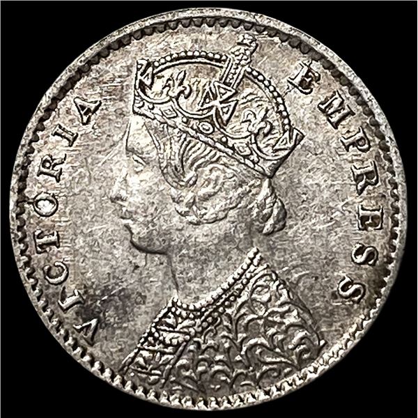 1901 British-India Silver 2 Annas