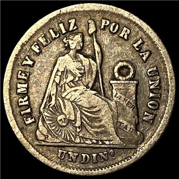 1877 YJ Peru Silver Dinero