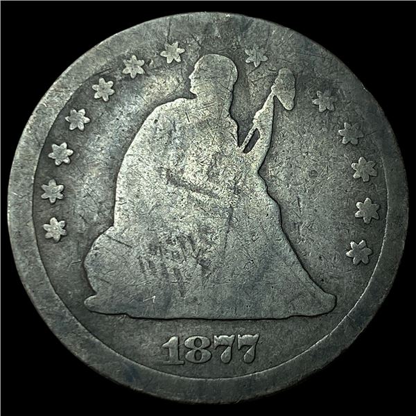 1877-CC Silver Seated Liberty Quarter NICELY CIRCULATED