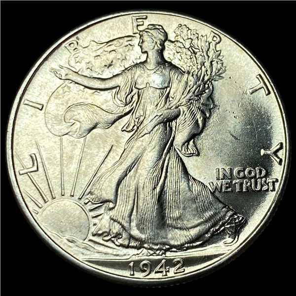 1942 Silver Walking Liberty Half Dollar GEM BU