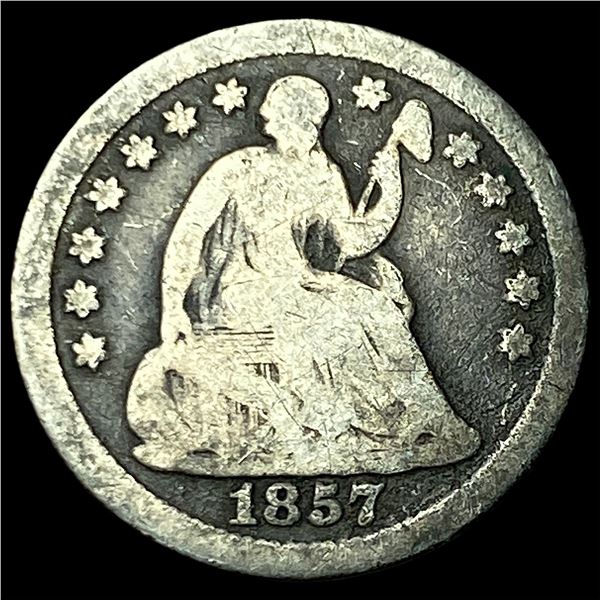 1857-O Silver Seated Liberty Half Dime LIGHTLY CIRCULATED