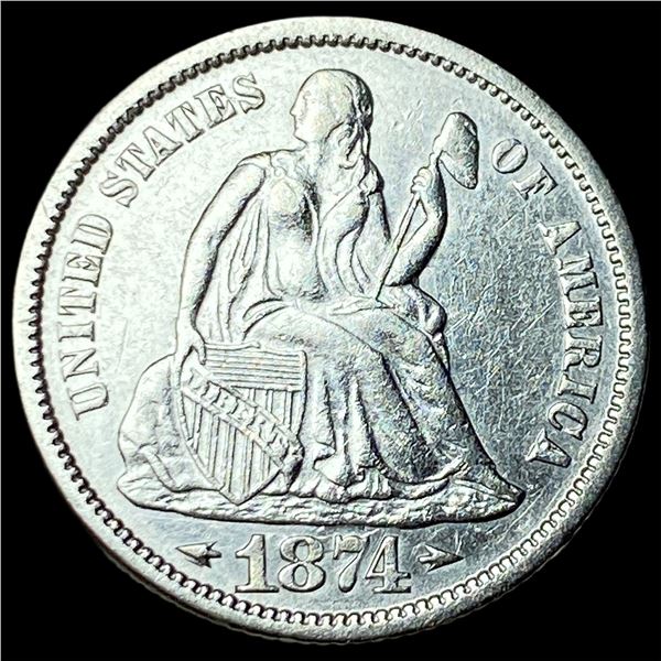 1874 Arrows Seated Liberty Dime UNCIRCULATED
