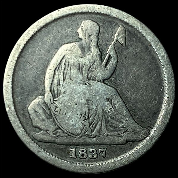 1837 Seated Liberty Dime (No Stars) LIGHTLY CIRCULATED
