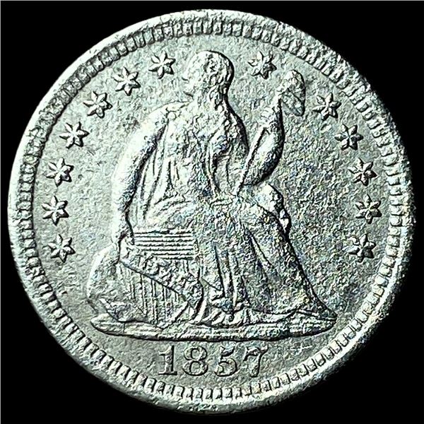 1857-O Silver Seated Liberty Half Dime CLOSELY UNCIRCULATED