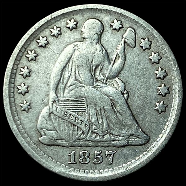 1857 Silver Seated Liberty Half Dime LIGHTLY CIRCULATED