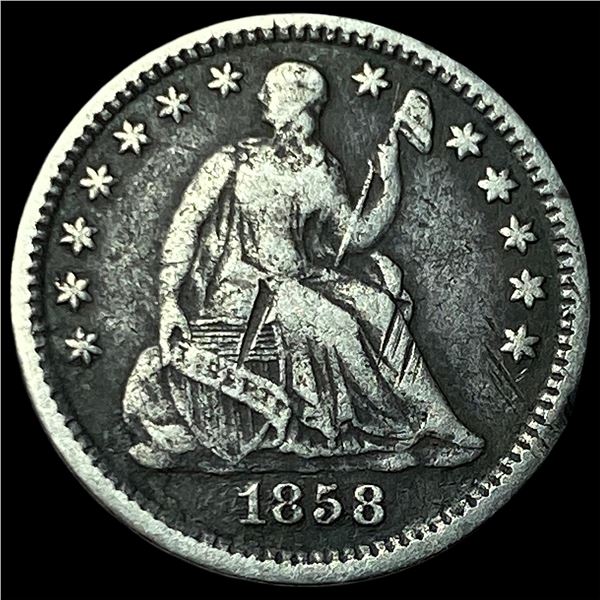 1858-O Silver Seated Liberty Half Dime LIGHTLY CIRCULATED